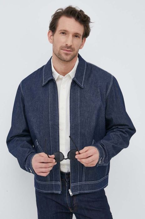 Джинсова куртка United Colors of Benetton чоловіча колір синій перехідна