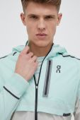 Бігова куртка On-running Weather колір зелений перехідна
