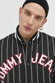 Куртка-бомбер Tommy Jeans чоловічий колір чорний перехідна oversize