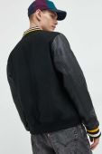 Куртка-бомбер з домішкою вовни Superdry колір чорний перехідна