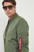 Куртка-бомбер Alpha Industries чоловічий колір зелений перехідна 191103.01-SageGreen
