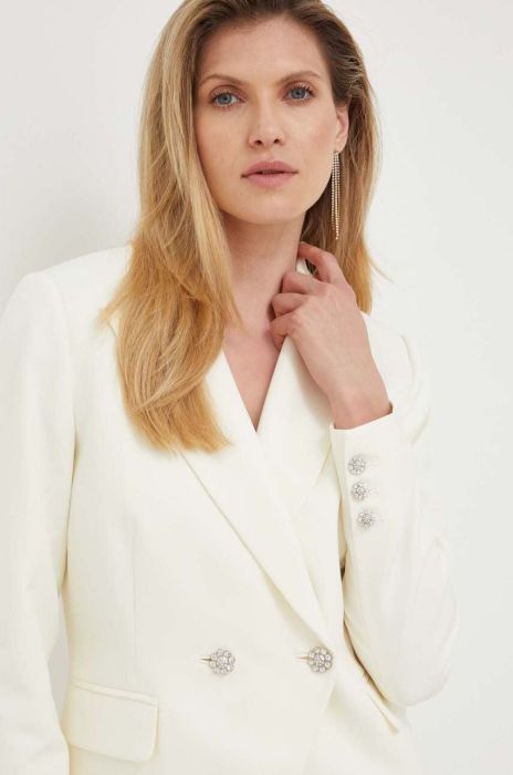 Піджак Custommade Flavia колір бежевий двобортний однотонний