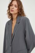 Піджак Samsoe Samsoe колір сірий однобортний однотонна