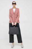 Вовняний піджак PS Paul Smith колір рожевий двобортний однотонна