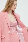 Піджак з домішкою вовни Custommade Fabiana колір рожевий oversize однотонний