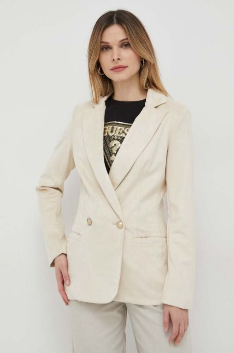 Піджак Guess колір бежевий двобортний однотонна (3102318)