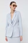 Піджак Guess двобортний однотонна колір блакитний