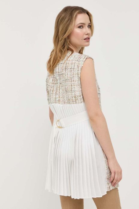 Безрукавка Twinset колір бежевий однобортний