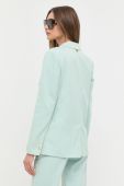 Піджак з домішкою льону Twinset колір зелений однобортний однотонна