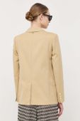 Піджак з домішкою льону Twinset колір бежевий однобортний однотонна (3185139)