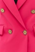 Піджак Elisabetta Franchi колір рожевий двобортний однотонна