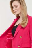 Піджак Elisabetta Franchi колір рожевий двобортний однотонна