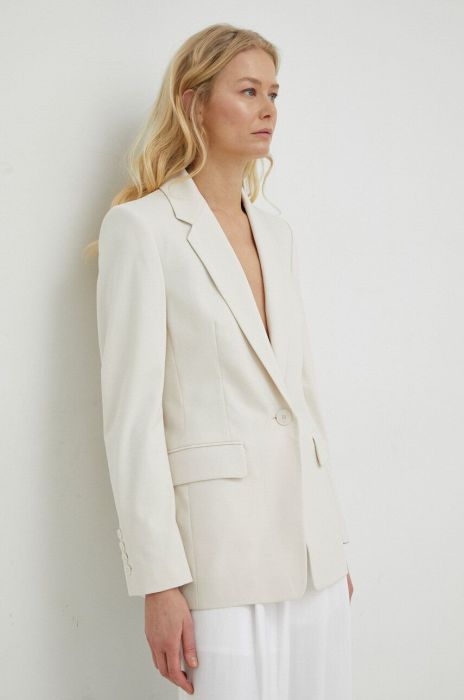 Піджак Drykorn Atlin колір бежевий однобортний однотонний