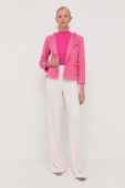 Піджак Luisa Spagnoli Clara колір рожевий двобортний однотонний