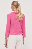 Піджак Luisa Spagnoli Clara колір рожевий двобортний однотонний