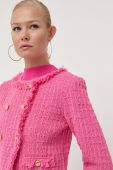 Піджак Luisa Spagnoli Clara колір рожевий двобортний однотонний