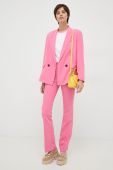 Піджак Sisley колір рожевий двобортний однотонна