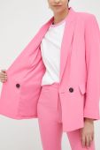 Піджак Sisley колір рожевий двобортний однотонна