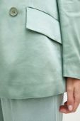 Піджак Sisley колір зелений двобортний однотонна