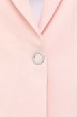 Льняний жакет BOSS колір рожевий однобортний однотонна