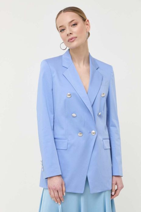 Піджак BOSS двобортний однотонна колір блакитний (3064066)