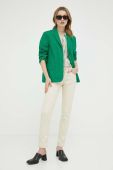 Бавовняний піджак Marc O'Polo колір зелений однобортний однотонна