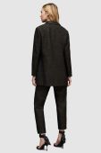 Піджак AllSaints колір чорний без застібки меланж