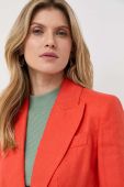 Льняний жакет Luisa Spagnoli колір помаранчевий однобортний однотонна