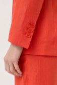 Льняний жакет Luisa Spagnoli колір помаранчевий однобортний однотонна