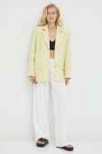 Піджак Gestuz колір жовтий однобортний однотонна