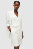 Піджак з домішкою льону AllSaints колір білий oversize однотонна