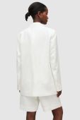 Піджак з домішкою льону AllSaints колір білий oversize однотонна