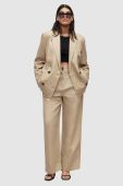 Піджак з домішкою льону AllSaints колір бежевий oversize однотонна