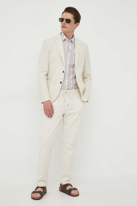 Бавовняний піджак Sisley колір бежевий