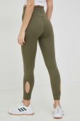 Легінси для йоги adidas Performance Yoga Studio Wrapped колір зелений однотонні