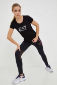 Легінси EA7 Emporio Armani жіночі колір чорний з принтом (2890738)