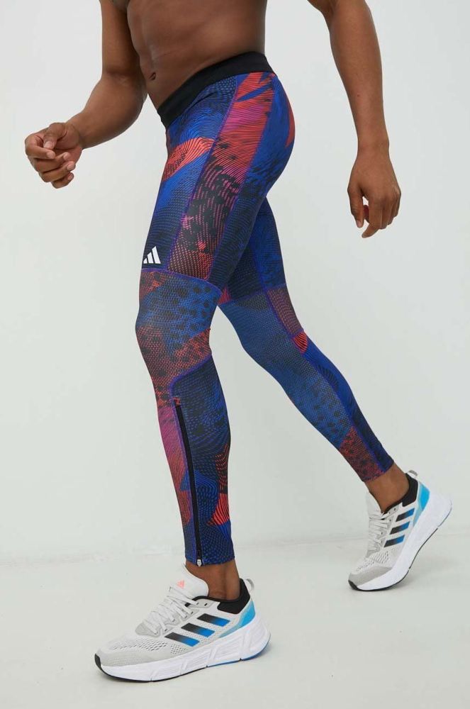 Легінси для бігу adidas Performance Saturday чоловічі колір синій візерунок