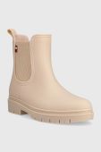 Гумові чоботи Tommy Hilfiger Fw0fw06897 Matt Ankle Rainboot With Elastic жіночі колір бежевий