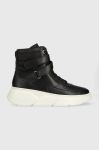 Шкіряні кросівки Tommy Hilfiger FW0FW06910 CHUNKY WARM SNEAKER HIGH колір чорний