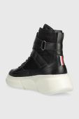 Шкіряні кросівки Tommy Hilfiger FW0FW06910 CHUNKY WARM SNEAKER HIGH колір чорний