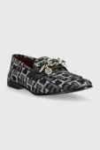 Мокасини Tommy Hilfiger CHAIN LOAFER DENIM жіночі колір синій на плоскому ходу