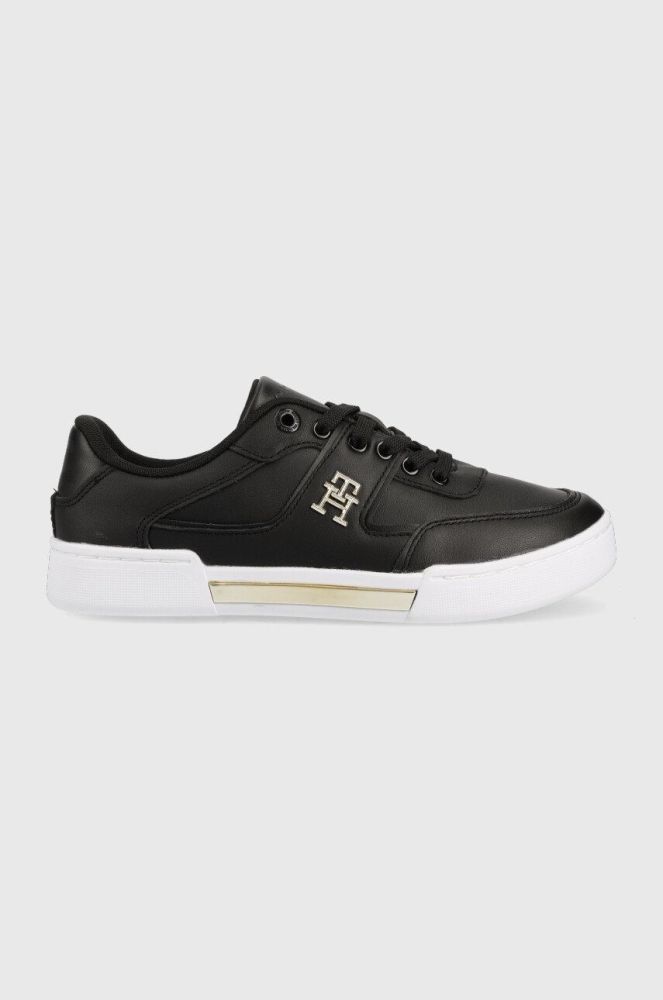 Шкіряні кросівки Tommy Hilfiger Th Prep Court Sneaker колір чорний
