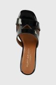 Шкіряні шльопанці Kurt Geiger London Odina Block жіночі колір чорний каблук блок