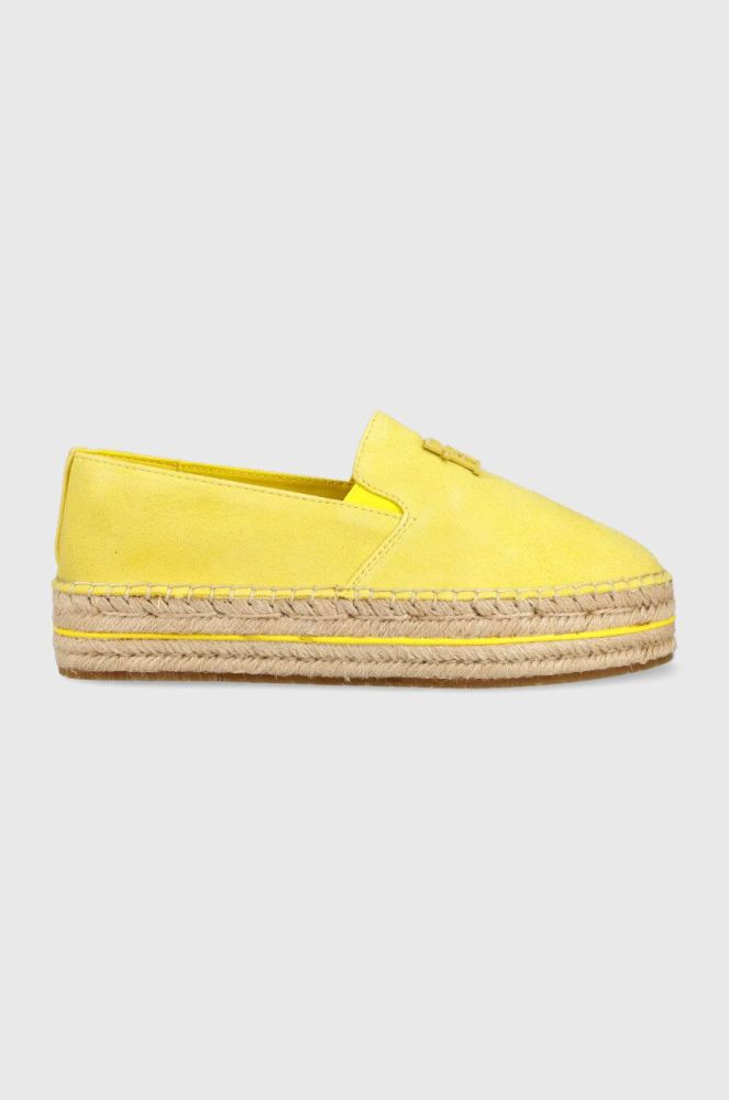 Замшеві еспадрилі Tommy Hilfiger TH SUEDE FLATFORM ESPADRILLE колір білий на платформі FW0FW07069