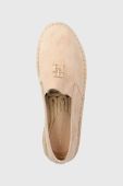 Замшеві еспадрилі Tommy Hilfiger TH SUEDE FLATFORM ESPADRILLE колір бежевий на платформі FW0FW07069