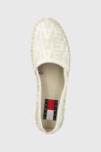 Еспадрилі Tommy Jeans LOGOMANIA ESPADRILLE колір бежевий на платформі EN0EN02079