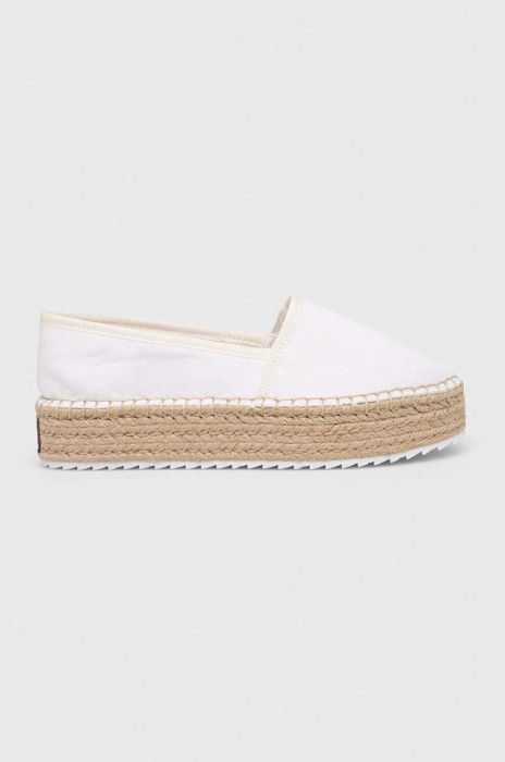 Еспадрилі Tommy Jeans FLATFORM ESPADRILLE колір білий на платформі EN0EN02078