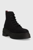 Кеди Tommy Jeans LACE UP FESTIV BOOTS жіночі колір чорний  EN0EN02133