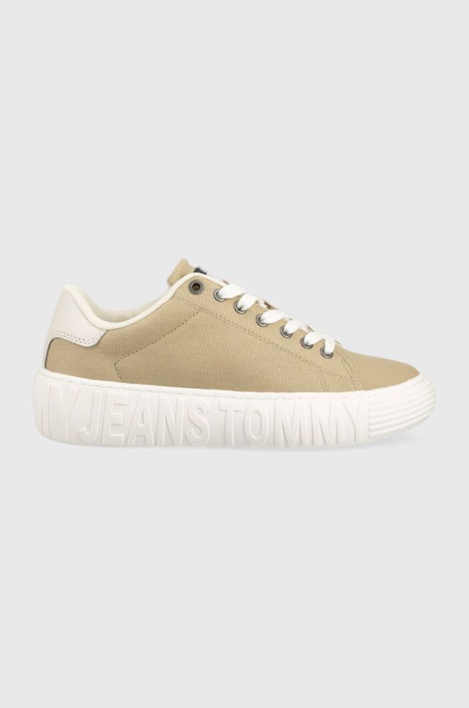Кросівки Tommy Jeans NEW CUPSOLE CNVAS LC колір бежевий EN0EN02171