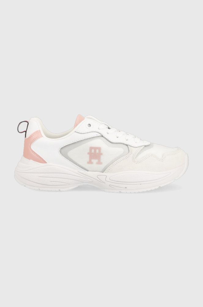 Шкіряні кросівки Tommy Hilfiger SPORTY TH RUNNER колір білий FW0FW06952